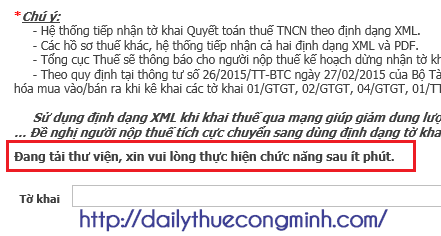 Dang tai thu vien vui long thuc hien chuc nang sau it phut