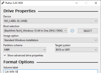 Tạo USB cài Win10 chuẩn UEFI và LEGACY