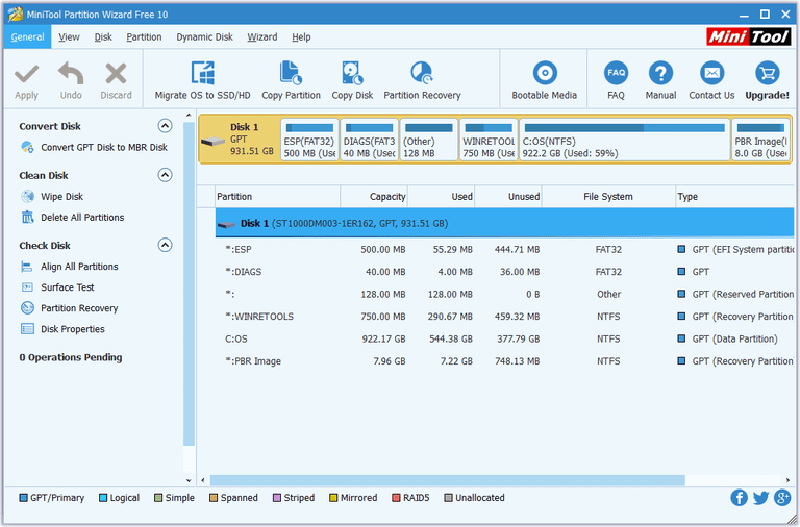 phần mềm MiniTool Partition Wizard 