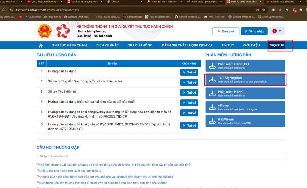 Chưa cài đặt hoặc bật plugin chữ ký số 2 image 1
