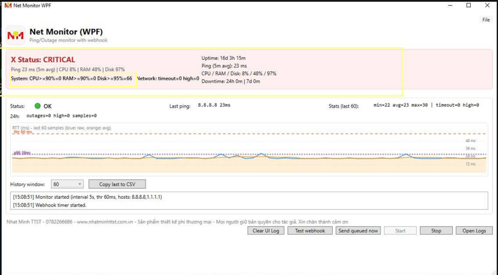 Net Monitor (WPF) – Phần mềm giám sát mạng realtime & gửi cảnh báo webhook thông minh 3 image 7