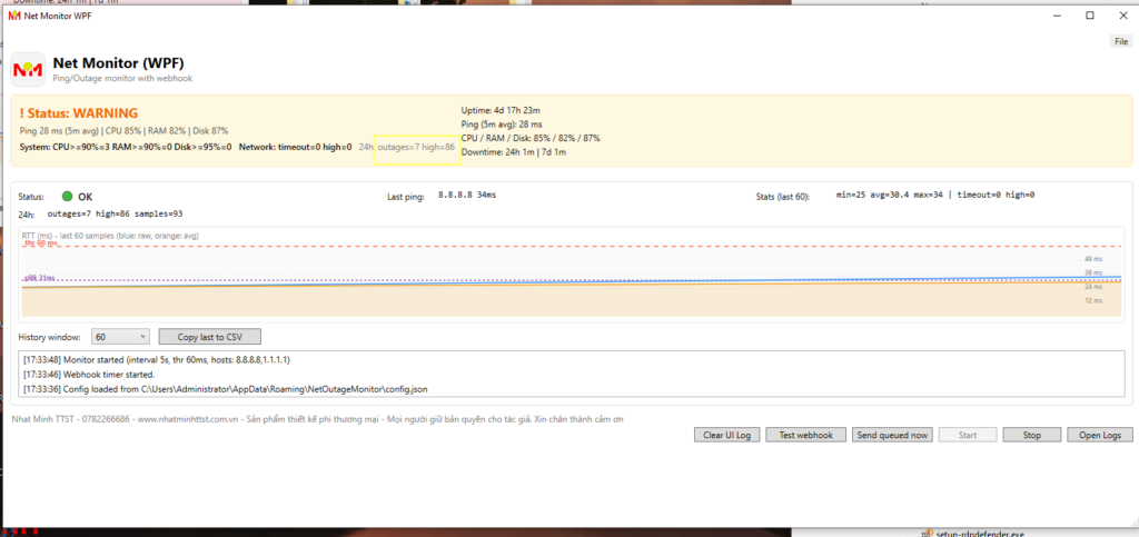 Net Monitor (WPF) – Phần mềm giám sát mạng realtime & gửi cảnh báo webhook thông minh 4 image 8